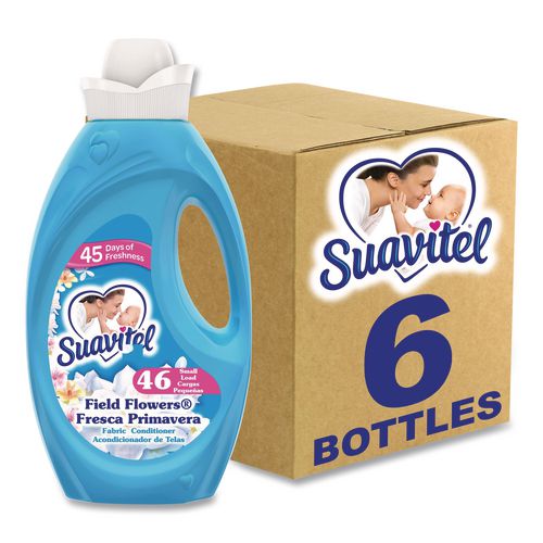 Image of Suavitel® 61034387 Fabric Softener, Floral Scent, 46 oz Bottle, 6/Carton