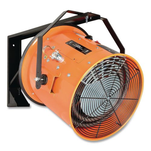 Image of Global Industrial® 653566 Electric Salamander Heater with Adjustable Thermostat, 208 V, 15,000 W, 23.03 x 34.75 x 24.68, Orange