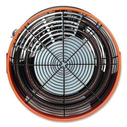Image of Global Industrial® 653568 Electric Salamander Heater with Adjustable Thermostat, 240 V, 15,000 W, 23.03 x 34.75 x 24.68, Orange