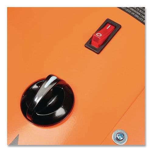 Image of Global Industrial® 653569 Electric Salamander Heater with Adjustable Thermostat, 480 V, 15,000 W, 23.03 x 20 x 24.68, Orange