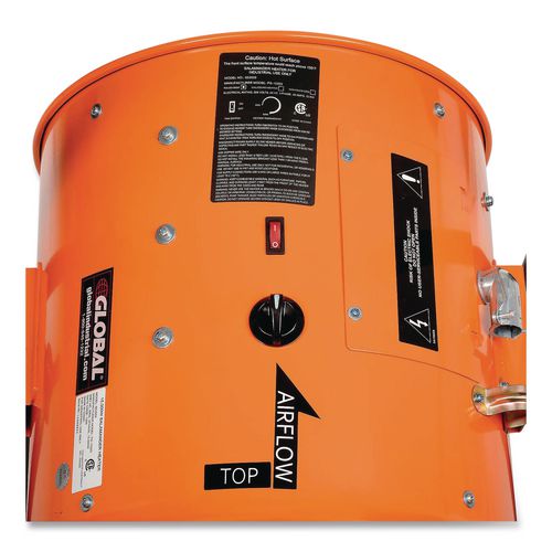 Image of Global IndustrialÂ® Portable Salamander Heater with Adjustable Thermostat, 15,000 W, 21.59 x 28 x 38.5, Orange