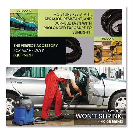 Image of GoGreen Power GG-13825BK 14 AWG Outdoor Extension Cord, 25 ft, 15 A, Black