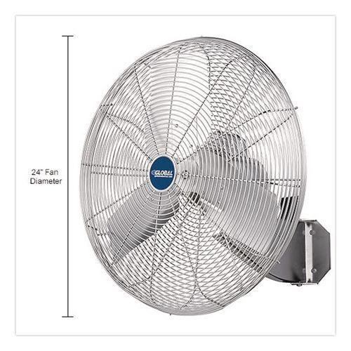 Image of Global Industrial® 293018 Washdown Wall Mount Fan, 24", 1 Speed, Silver