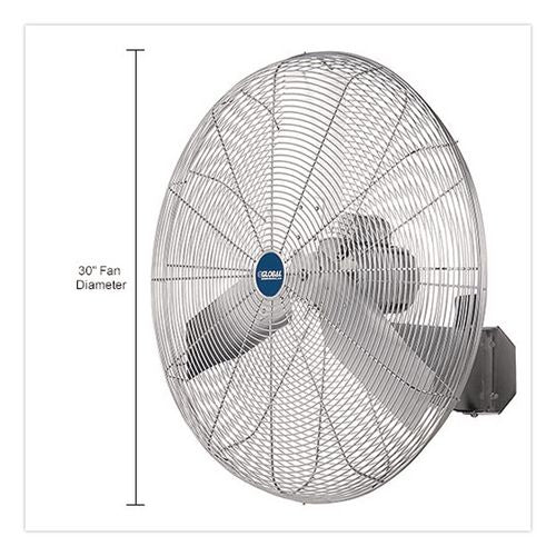 Image of Global Industrial® 293019 Washdown Wall Mount Fan, 30", 1 Speed, Silver