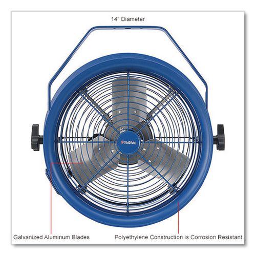 Image of Global Industrial® 293092 High Velocity Drum Fan with Yoke Mount, 14", 1 Speed, Blue