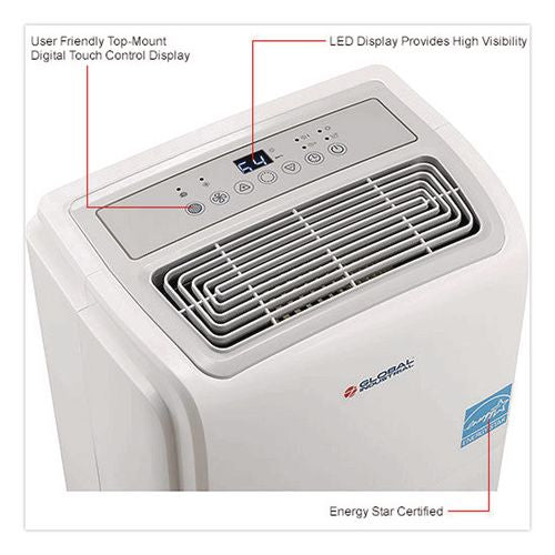 Image of Global Industrial® 246731 Portable Dehumidifier, 9.62 x 9.62 x 19.68, White