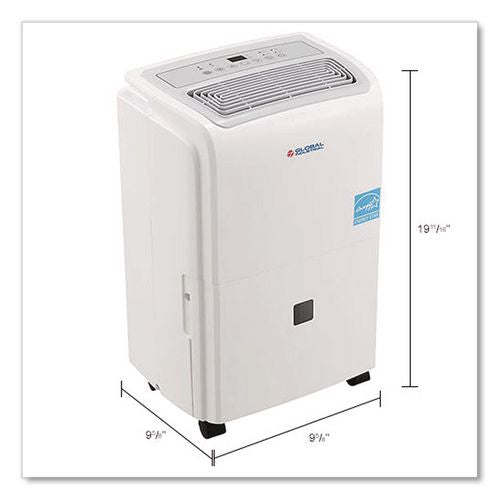 Image of Global Industrial® 246731 Portable Dehumidifier, 9.62 x 9.62 x 19.68, White