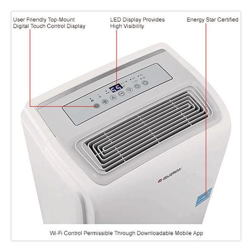 Image of Global Industrial® 246733 Portable Dehumidifier with Pump and Wi-Fi, 9.62 x 11.62 x 19.87, White