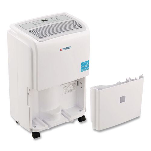 Image of Global Industrial® 246735 Portable Dehumidifier with Pump and Wi-Fi, 11.62 x 11.62 x 24.81, White