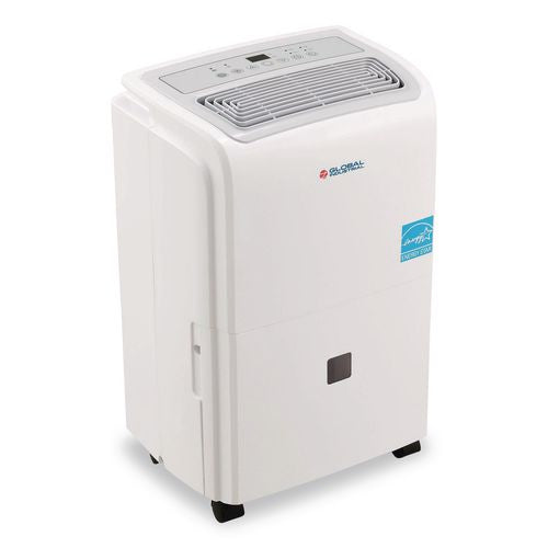 Image of Global Industrial® 246735 Portable Dehumidifier with Pump and Wi-Fi, 11.62 x 11.62 x 24.81, White