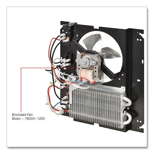 Image of Global Industrial® 246744 Fan Forced Wall Heater, Shaded Pole Motor, 1,500 W, 10.63 x 4.75 x 12.25, White