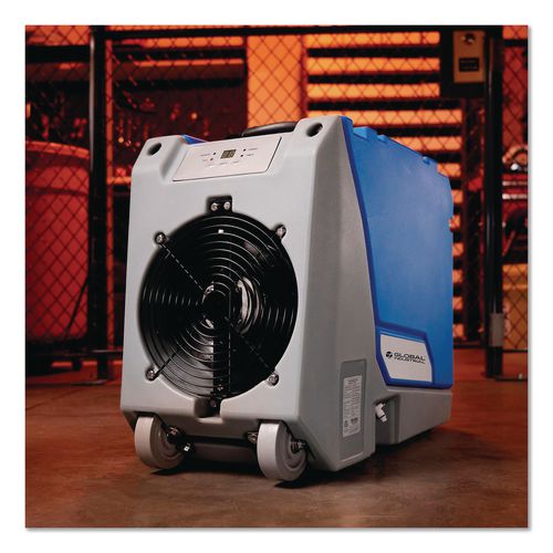 Image of Global Industrial® 246707 Crawl Space Commercial Dehumidifier With Pump, 90 pt Tank Capacity, 13.31 x 34 x 25, Blue