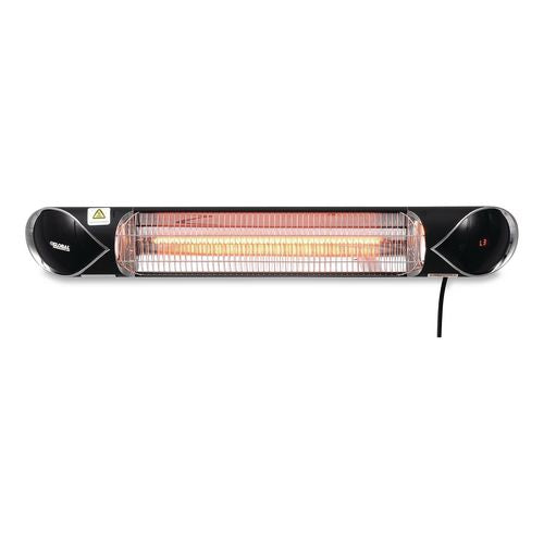 Image of Global Industrial® 246718 Infrared Patio Heater with Remote Control, 1,500 W, 35.38 x 5.13 x 3.5, Black