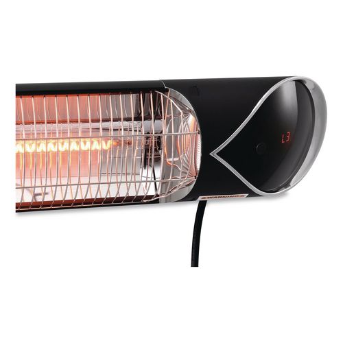 Image of Global Industrial® 246718 Infrared Patio Heater with Remote Control, 1,500 W, 35.38 x 5.13 x 3.5, Black