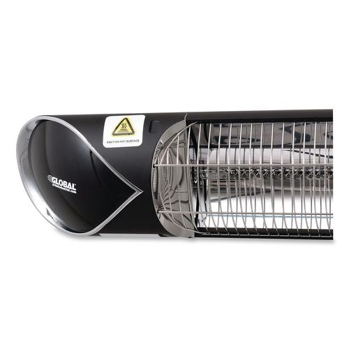 Image of Global Industrial® 246718 Infrared Patio Heater with Remote Control, 1,500 W, 35.38 x 5.13 x 3.5, Black