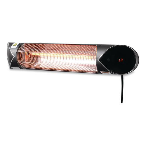 Image of Global Industrial® 246718 Infrared Patio Heater with Remote Control, 1,500 W, 35.38 x 5.13 x 3.5, Black