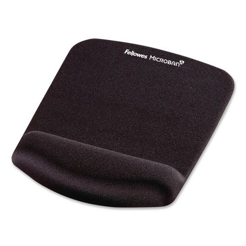 Image of Fellowes® 9252001 PlushTouch Mouse Pad with Wrist Rest, 7.25 x 9.38, Black