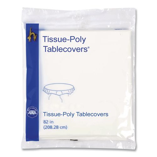 Image of Hoffmaster® 210101 Tissue/poly Tablecovers, 82" Diameter, White, 25/carton