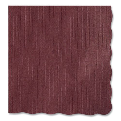 Image of Hoffmaster® 310524 Placemats, Smooth Surface, Scalloped Edges, 13.5" x 9.5", Burgundy, 1,000/Carton