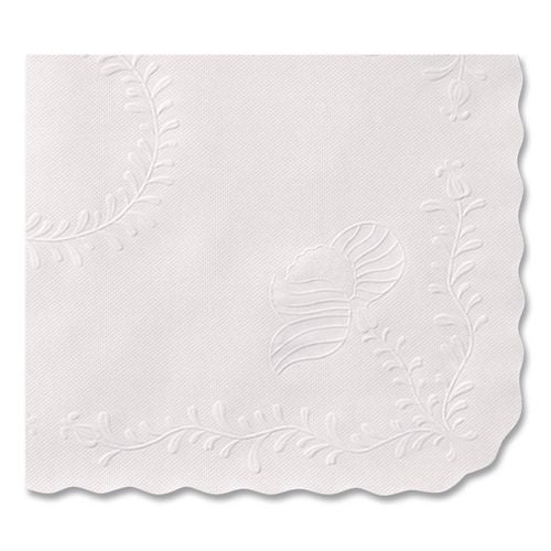 Image of Hoffmaster® TC8704472 Scalloped Edge Traymat, Anniversary Embossed Surface, 19" x 14", White, 1,000/Carton