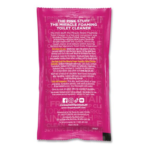 Image of The Pink Stuff RST824996 Miracle Power Foaming Toilet Cleaner, Fruity Scent, 3.5 oz Packet, 2 Packets/Box