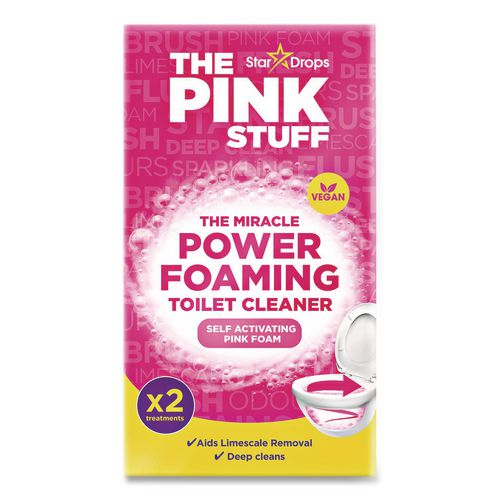 Image of The Pink Stuff RST824996 Miracle Power Foaming Toilet Cleaner, Fruity Scent, 3.5 oz Packet, 2 Packets/Box