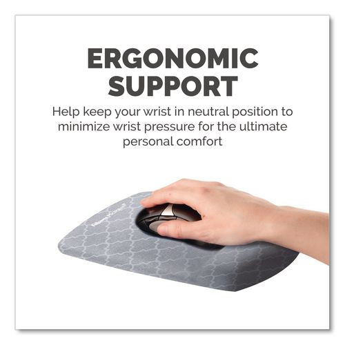 Image of Fellowes® 9549701 PlushTouch Mouse Pad with Wrist Rest, 7.25 x 9.38, Lattice Design