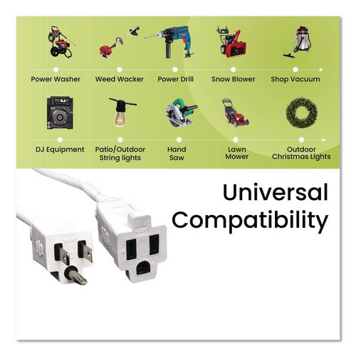 Image of GoGreen Power GG-13740WH 16 AWG Outdoor Extension Cord, 40 ft, 13 A, White