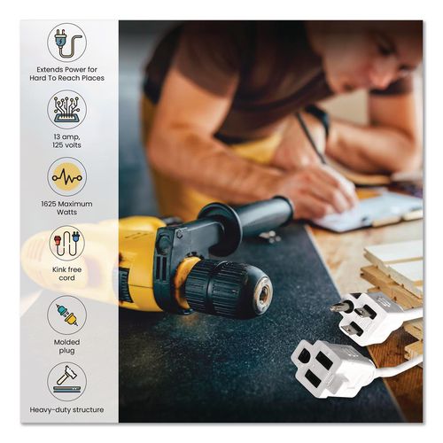 Image of GoGreen Power GG-13740WH 16 AWG Outdoor Extension Cord, 40 ft, 13 A, White