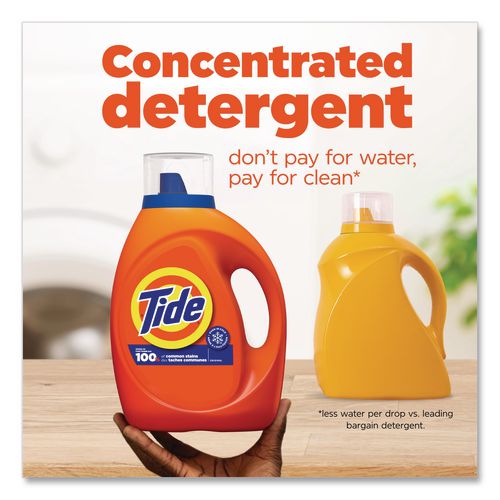 Image of Tide® 80866053 HE Liquid Laundry Detergent, Original Scent, 100 Loads, 125 oz Pour Bottle, 4/Carton