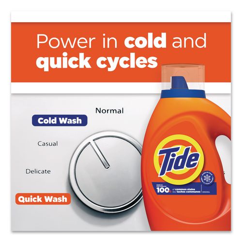 Image of Tide® 80866053 HE Liquid Laundry Detergent, Original Scent, 100 Loads, 125 oz Pour Bottle, 4/Carton