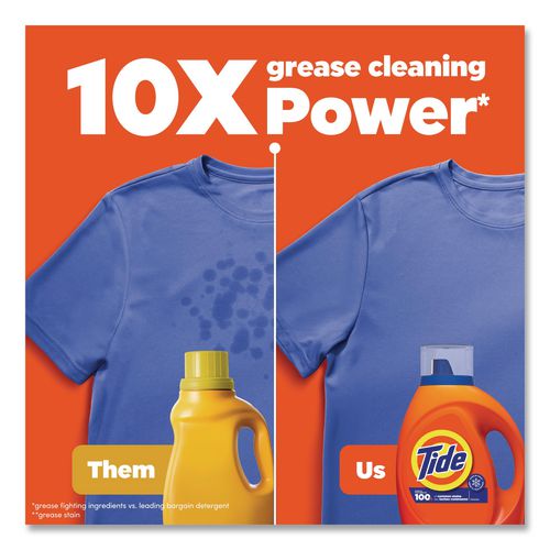 Image of Tide® 80866053 HE Liquid Laundry Detergent, Original Scent, 100 Loads, 125 oz Pour Bottle, 4/Carton