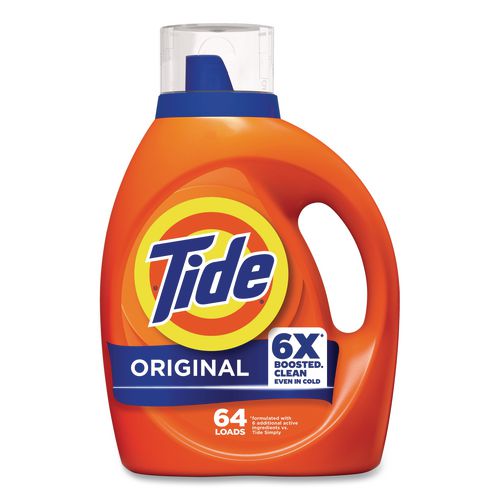 Image of Tide® 80880550 Liquid Laundry Detergent, Original Scent, 64 Loads, 80 oz Bottle, 4/Carton