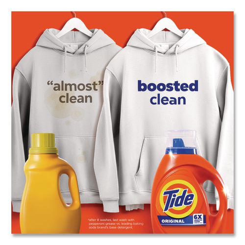 Image of Tide® 80880550 Liquid Laundry Detergent, Original Scent, 64 Loads, 80 oz Bottle, 4/Carton