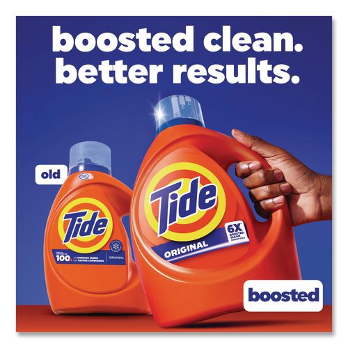 Image of Tide® 80880550 Liquid Laundry Detergent, Original Scent, 64 Loads, 80 oz Bottle, 4/Carton