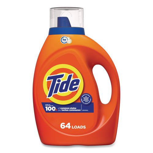 Image of Tide® 80866057 HE Laundry Detergent, Original Scent, Liquid, 64 Loads, 80 oz Bottle, 4/Carton