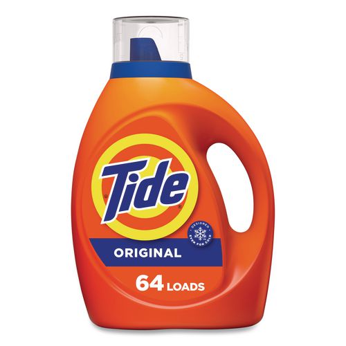 Image of Tide® 80866057 HE Laundry Detergent, Original Scent, Liquid, 64 Loads, 80 oz Bottle, 4/Carton