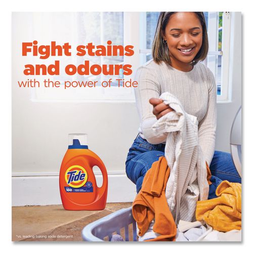 Image of Tide® 80866057 HE Laundry Detergent, Original Scent, Liquid, 64 Loads, 80 oz Bottle, 4/Carton
