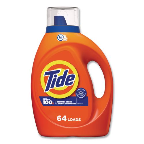 Image of Tide® 80866057 HE Laundry Detergent, Original Scent, Liquid, 64 Loads, 80 oz Bottle