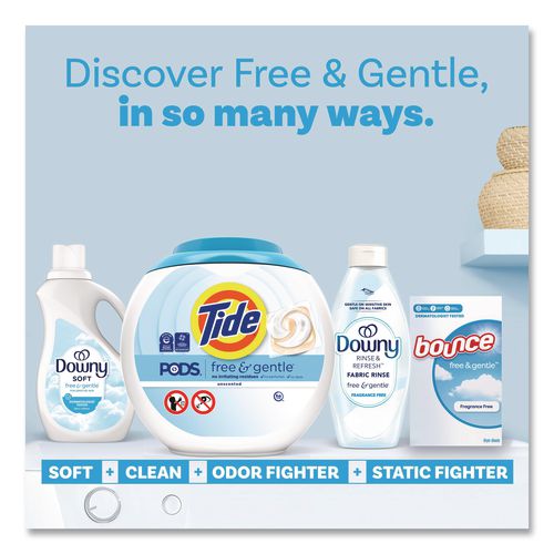 Image of Tide® 80870579 PODS Laundry Detergent, HE Compatible, Free and Gentle, 56 oz Tub, 76 Pacs/Tub