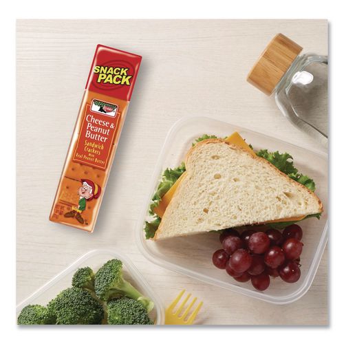 Image of Keebler® KEE21164 Sandwich Crackers, Cheese And Peanut Butter, 8-Piece Snack Pack, 12/box