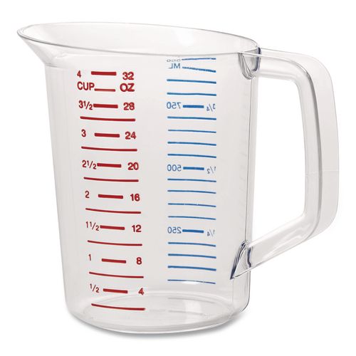 Image of Rubbermaid® Commercial FG321600CLR Bouncer Measuring Cup, 32 oz, Plastic, Clear
