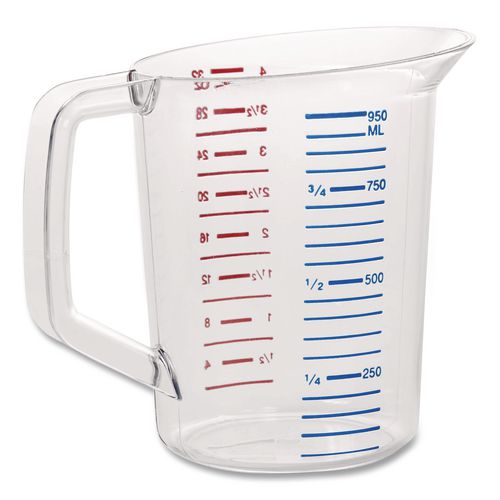 Image of Rubbermaid® Commercial FG321600CLR Bouncer Measuring Cup, 32 oz, Plastic, Clear