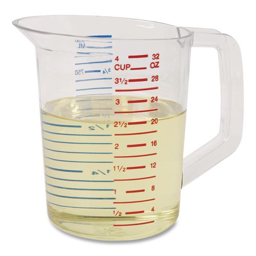 Image of Rubbermaid® Commercial FG321600CLR Bouncer Measuring Cup, 32 oz, Plastic, Clear