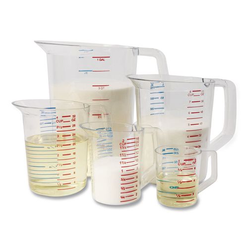 Image of Rubbermaid® Commercial FG321700CLR Bouncer Measuring Cup, 2 qt, Plastic, Clear