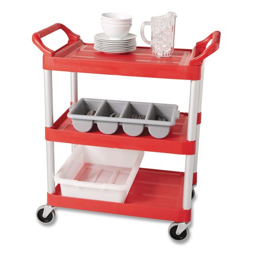 Image of Rubbermaid® Commercial FG334900GRAY Bus/utility Tote, 20" X 15" X 5", Gray