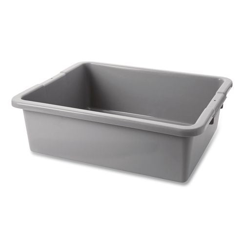 Image of Rubbermaid® Commercial FG335100GRAY Bus/utility Box, 7.13 Gal, 21.5" X 17.13" X 7", Gray