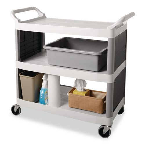 Image of Rubbermaid® Commercial FG335100GRAY Bus/utility Box, 7.13 Gal, 21.5" X 17.13" X 7", Gray