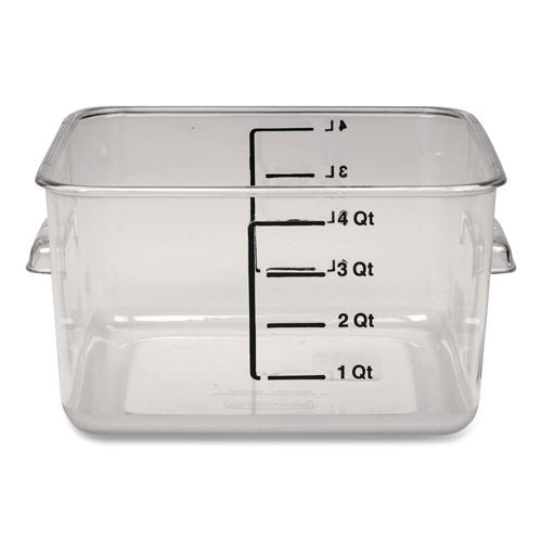 Image of Rubbermaid® Commercial FG630400CLR SpaceSaver Square Containers, 4 qt, 8.8 x 8.75 x 4.75, Clear, Plastic