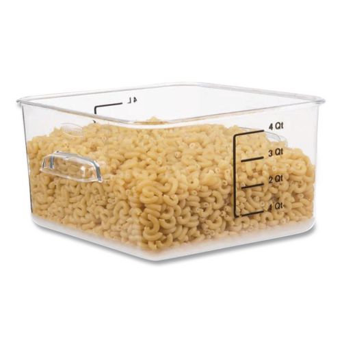 Image of Rubbermaid® Commercial FG630400CLR SpaceSaver Square Containers, 4 qt, 8.8 x 8.75 x 4.75, Clear, Plastic
